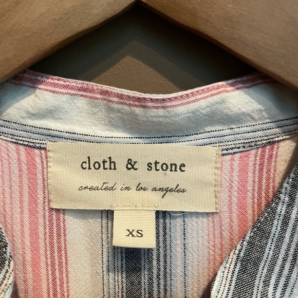 NEW Cloth‎ & Stone Striped Linen Shirt Dress XS - Picture 4 of 7
